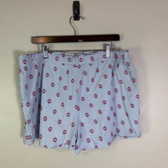 LOFT Womens Shorts Large Lined Embroidered Sun Dot Flat Front Casual Cotton - Picture 5 of 12